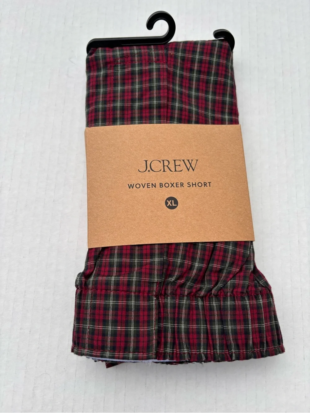 J. Crew Red and Green Plaid Woven Boxer Shorts 💯 cotton